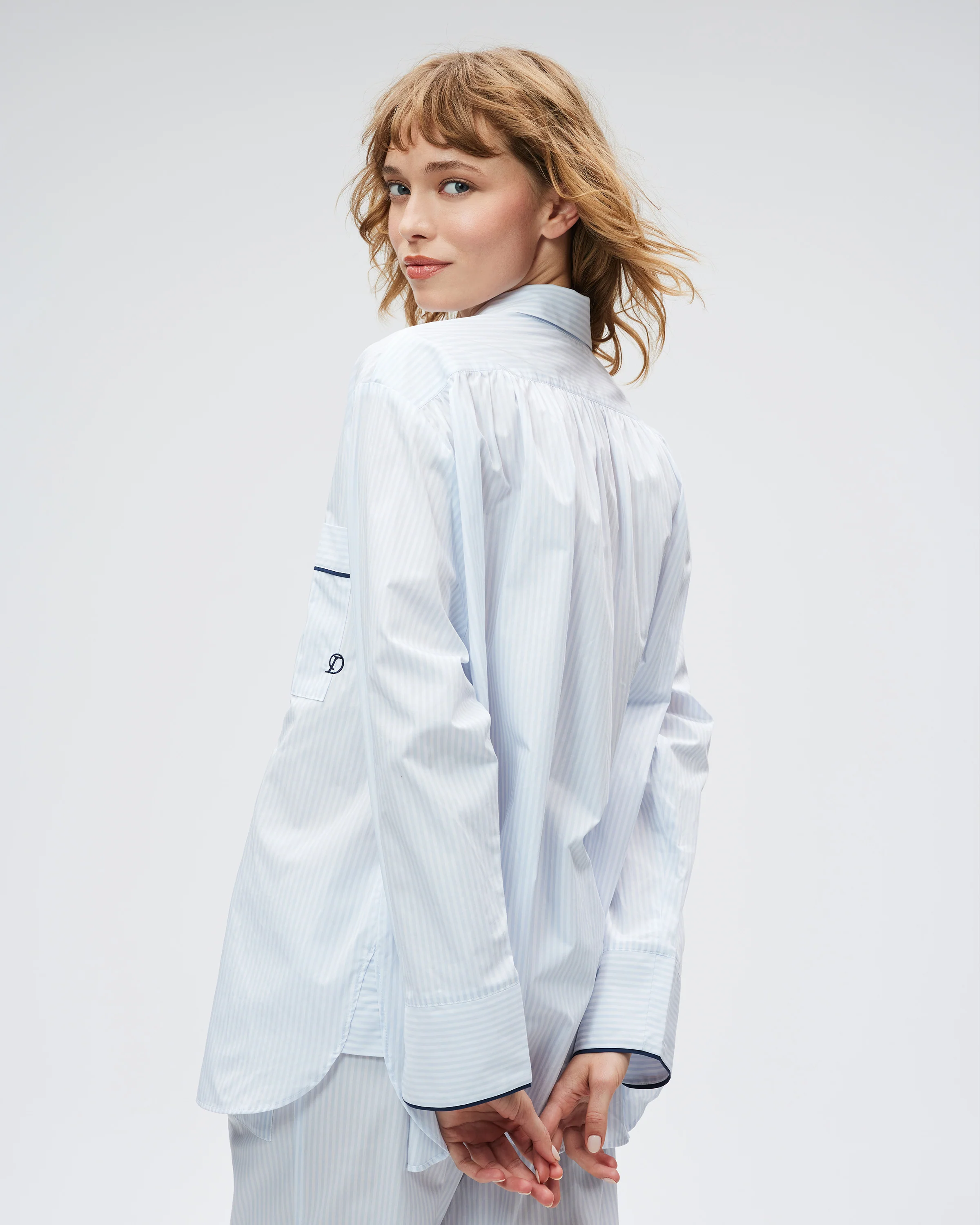The Overnight Shirt - Cloud Stripe - Image 4