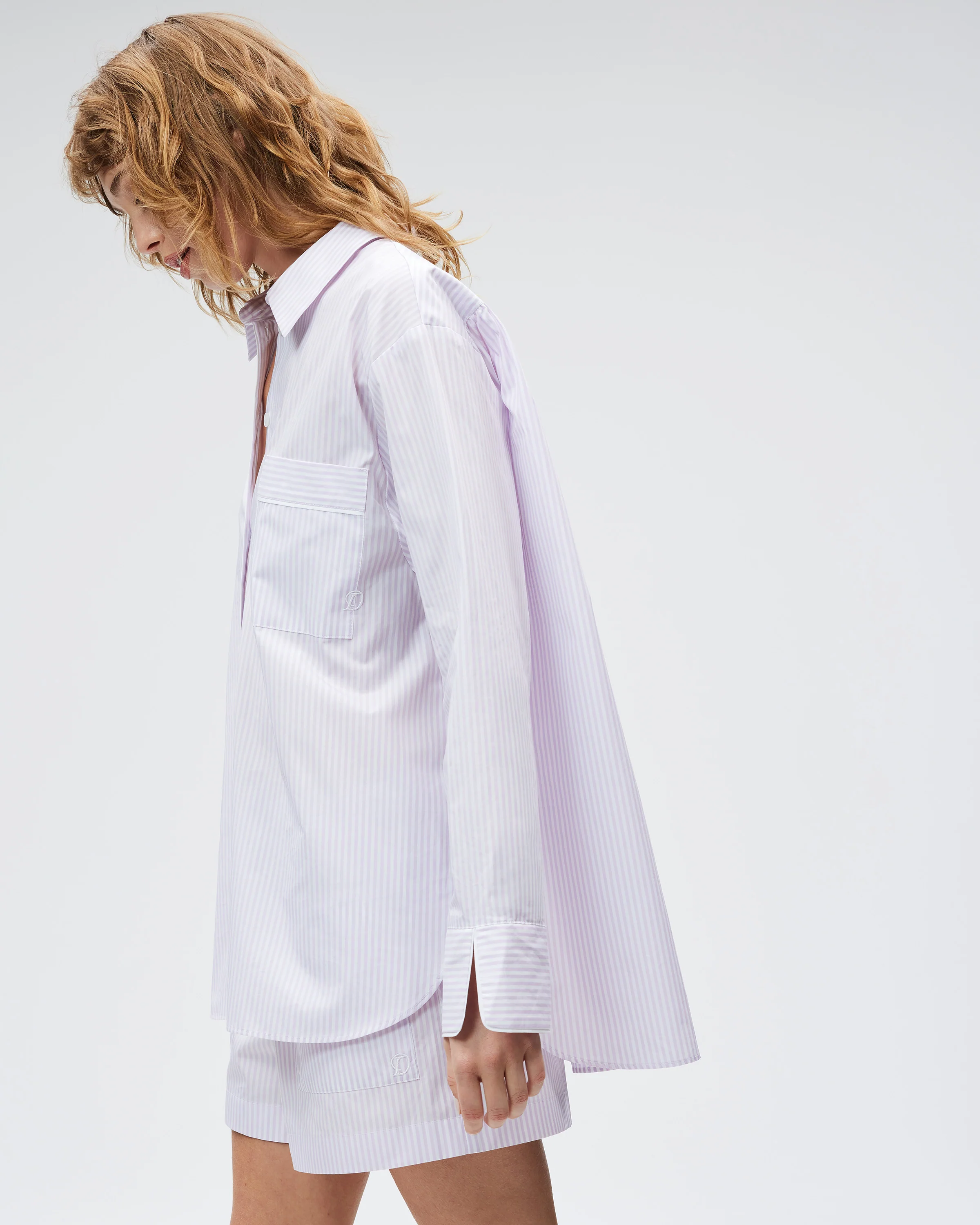 The Overnight Shirt - Lavender Stripe - Image 4