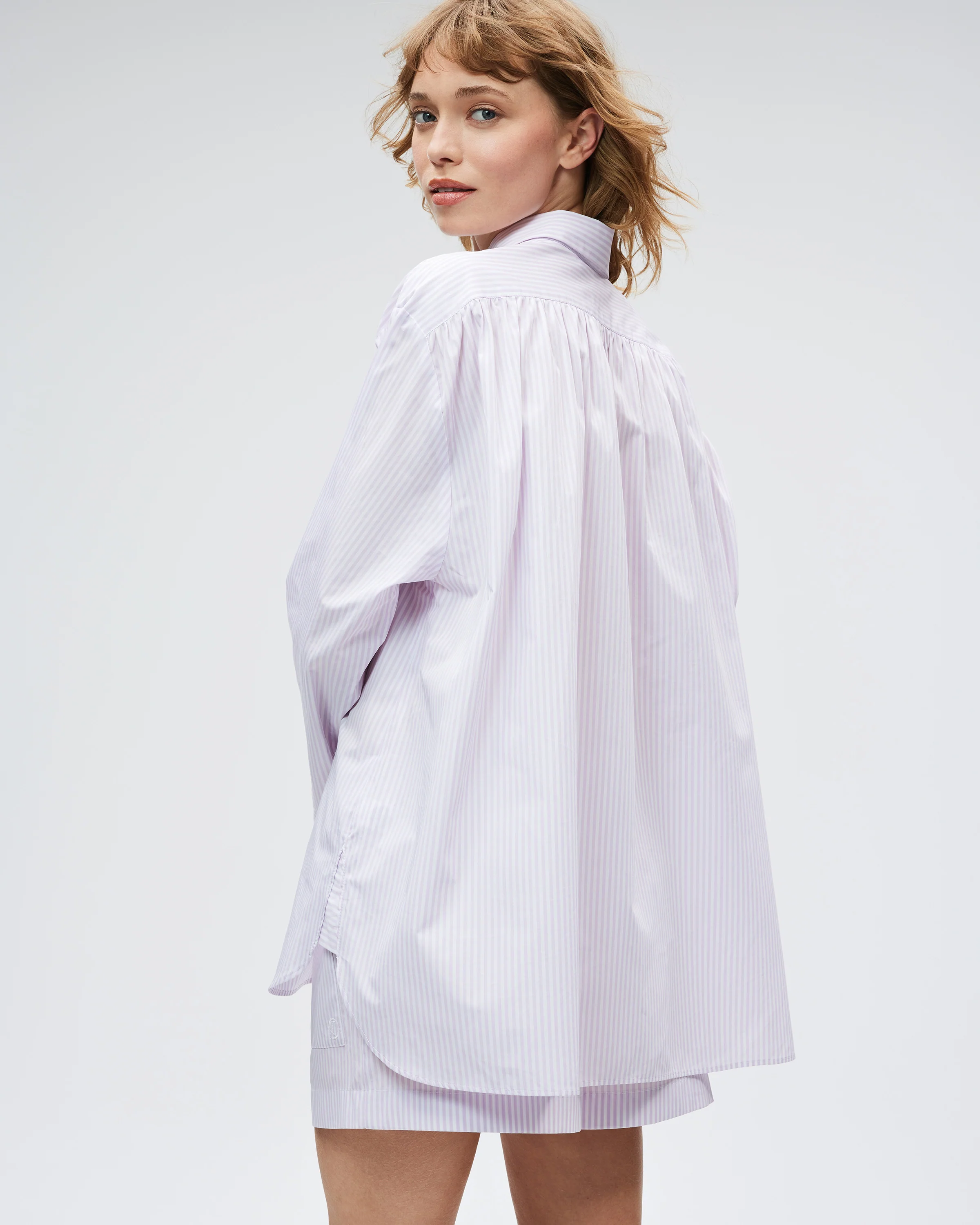The Overnight Shirt - Lavender Stripe - Image 5